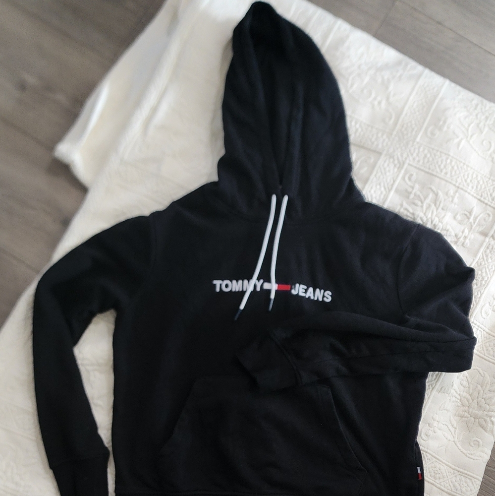 TOMMY JEANS Pull-over Hoodie-Tommy Hifiger-Women's Black- Size Medium